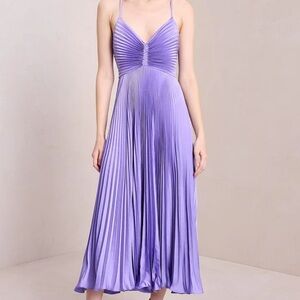 ALC PURPLE LILAC PLEATED DRESS